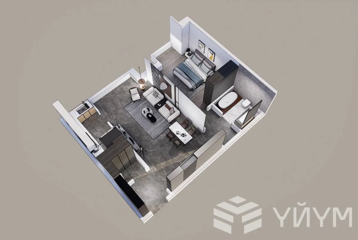 1-к. квартира, 59 м² — фото 4