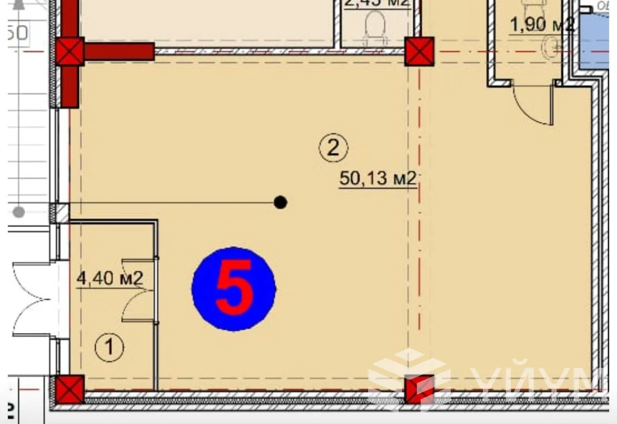 1-к. квартира, 40 м² — фото 1