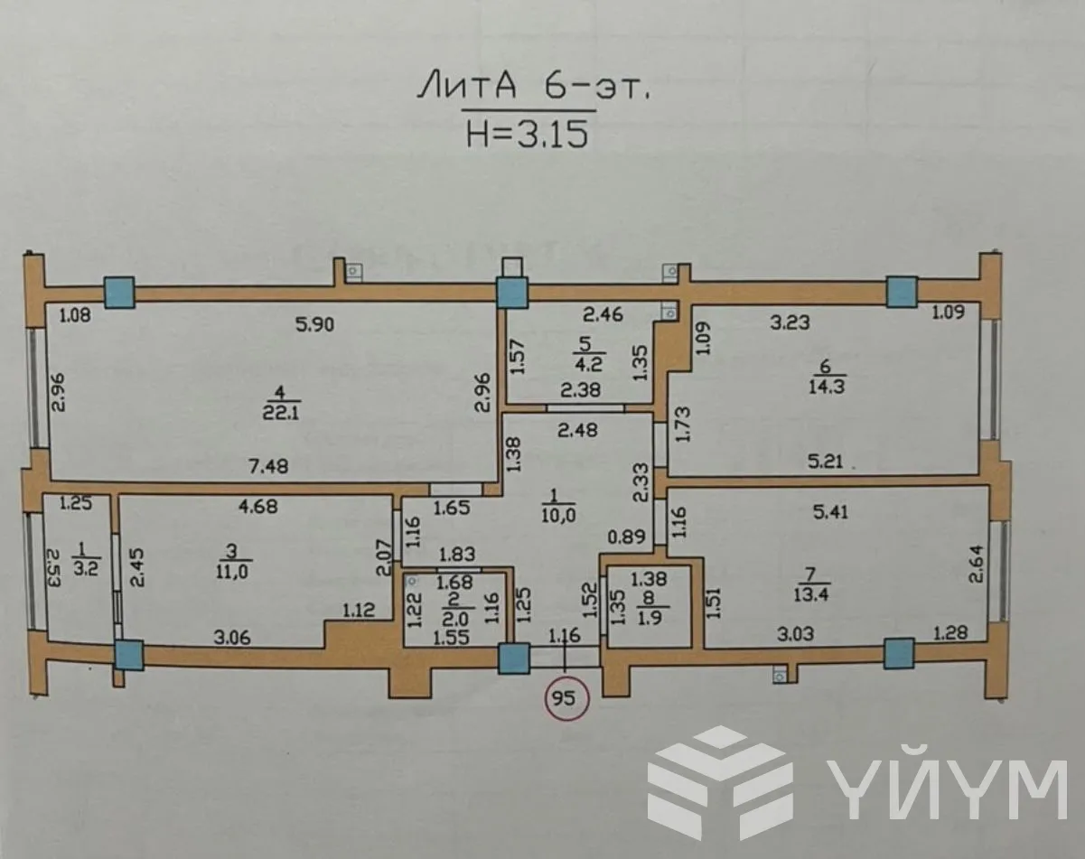 3-к. квартира, 83 м² — фото 3