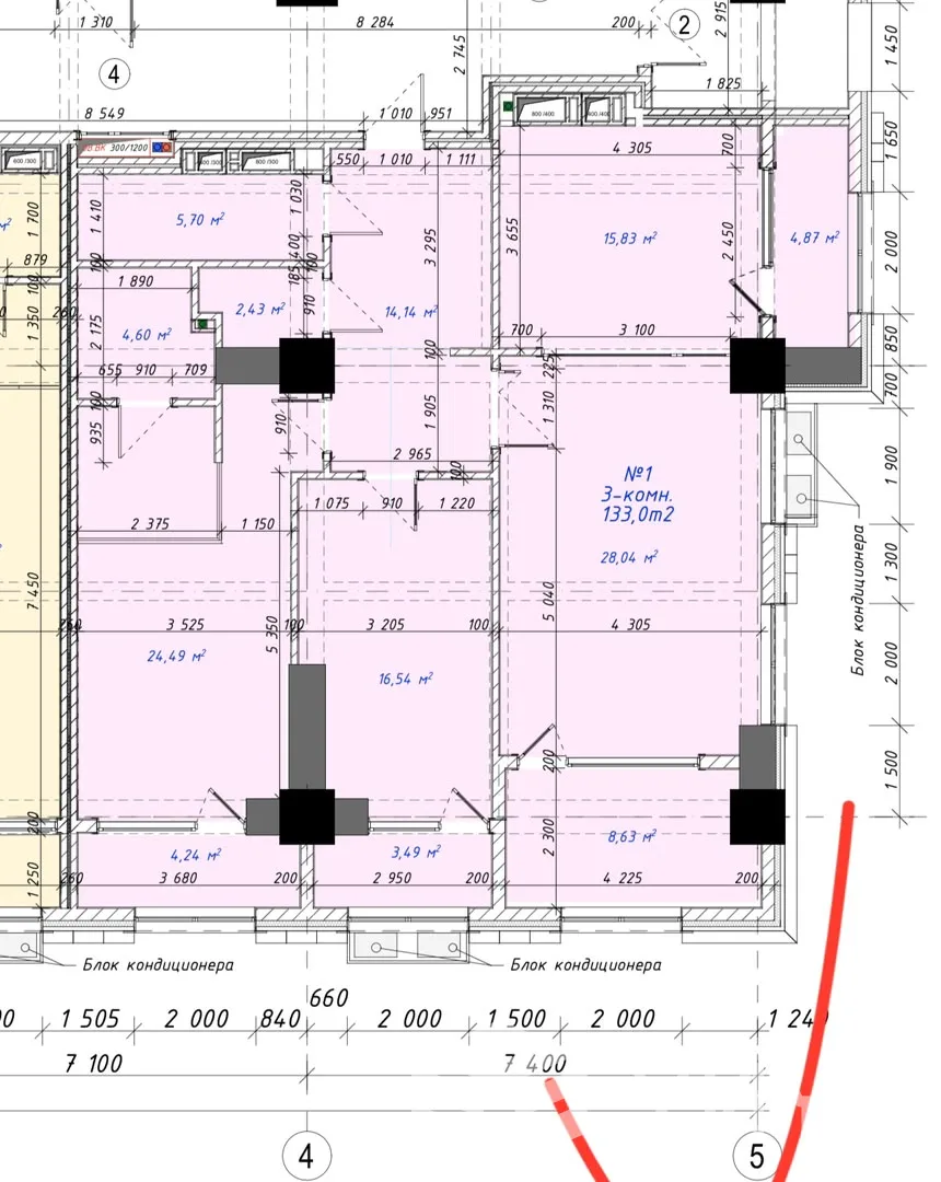 3-к. квартира, 130 м² — фото 4