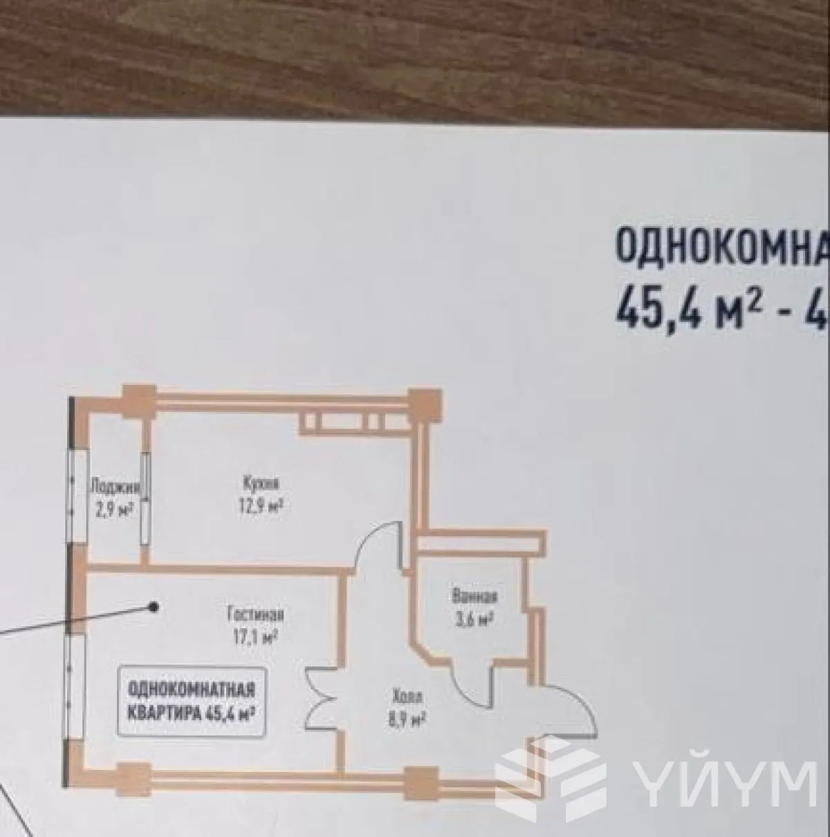 1-к. квартира, 45 м² — фото 1