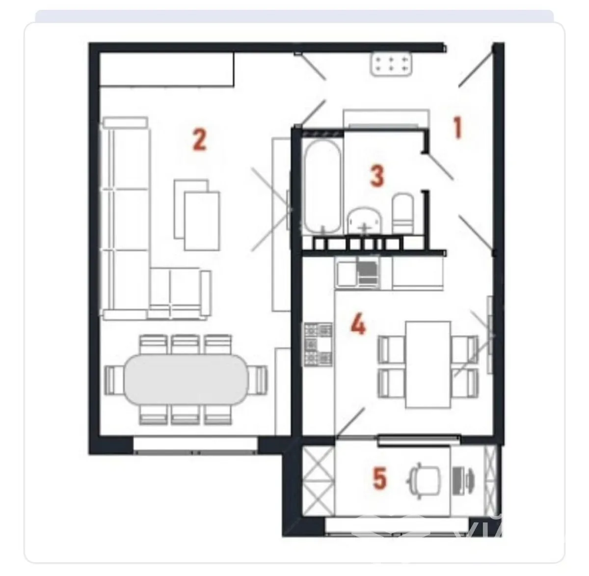 1-к. квартира, 48 м² — фото 1