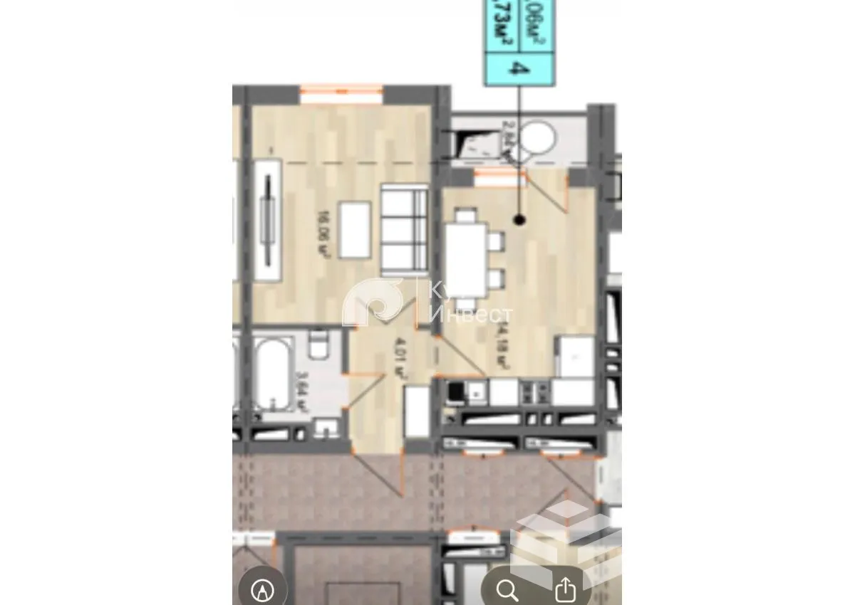 1-к. квартира, 40 м² — фото 1