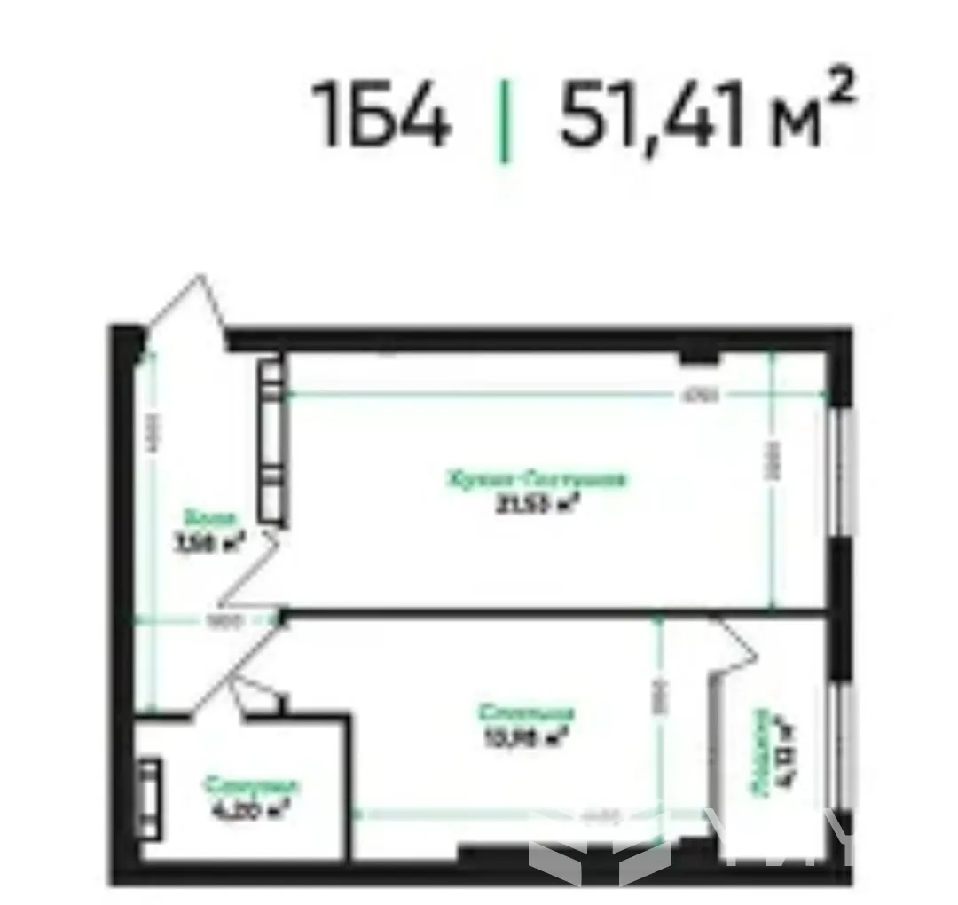 2-к. квартира, 51 м² — фото 1