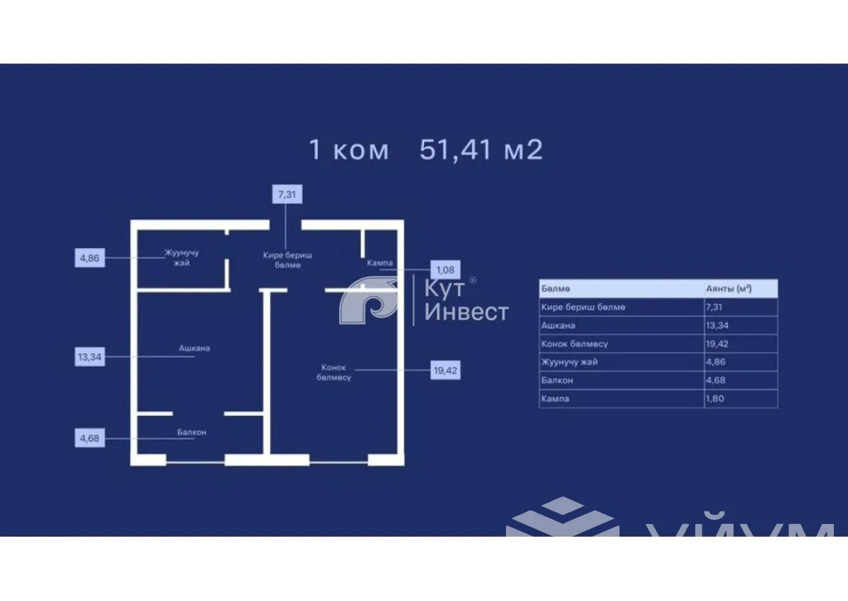 1-к. квартира, 51 м² — фото 1