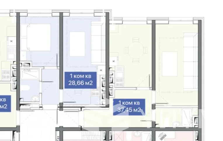 1-к. квартира, 37 м² — фото 1